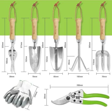 WORKPRO 7 Pcs Stainless Steel Heavy Duty Garden Tools Set